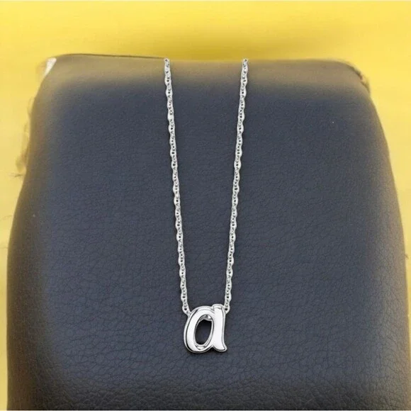 UNWRITTEN STERLING SILVER LETTER a 18-inch NECKLACE - Picture 1 of 4